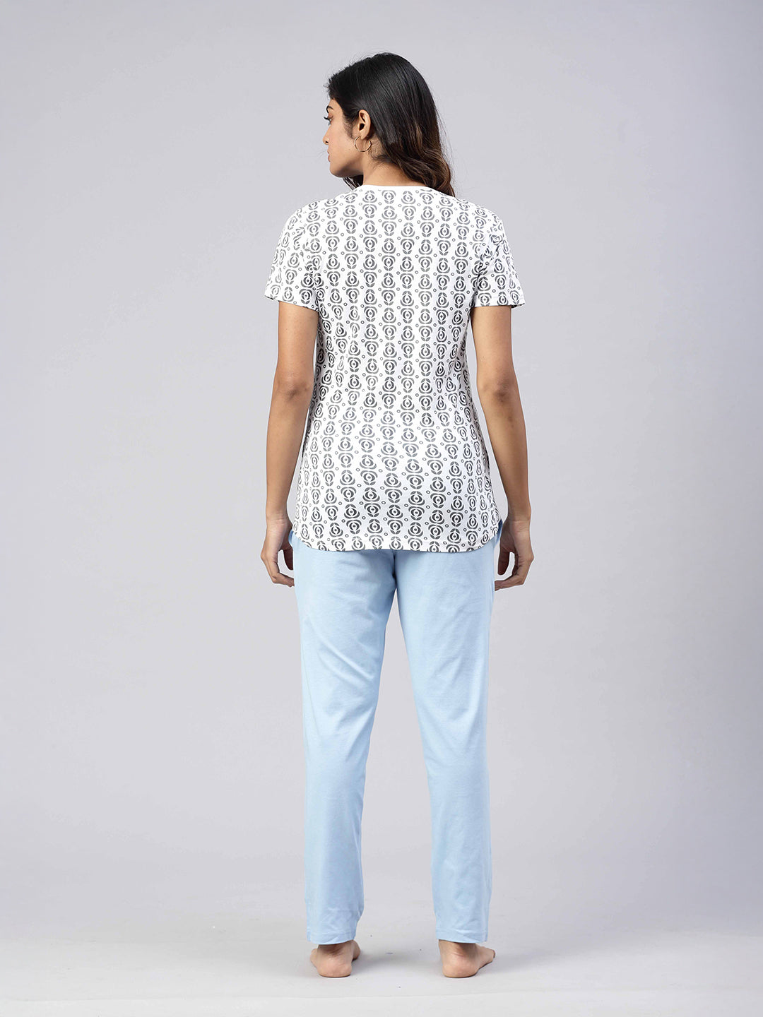 Women Knit Cotton Loungewear Set White